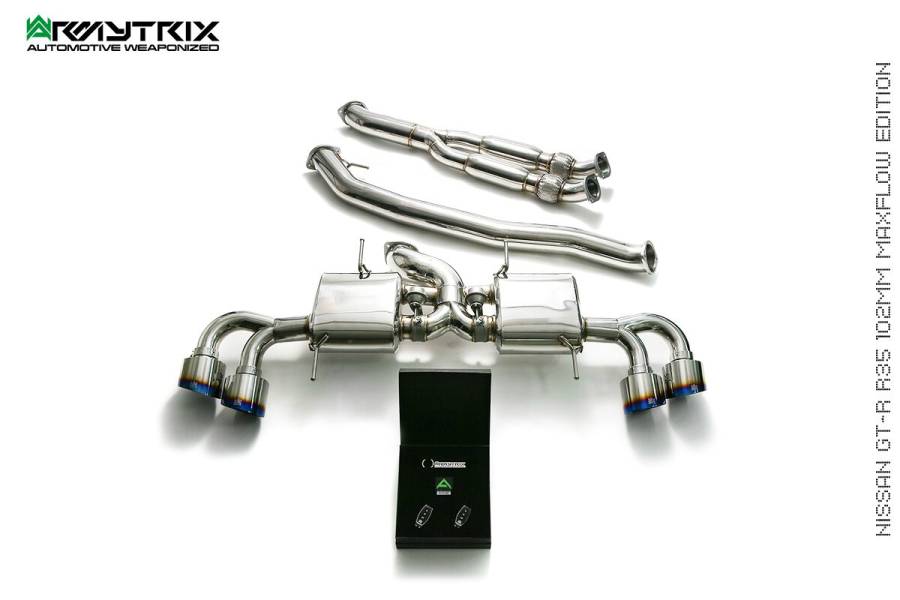 NISSAN GT-R R35 3.8L Armytrix Acier inoxydable Cat-back 102mm