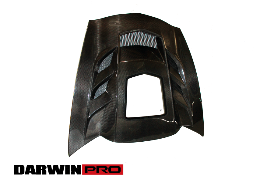 DarwinPro FRP BASE W/ CARBON (1 SIDED) Hood with glass