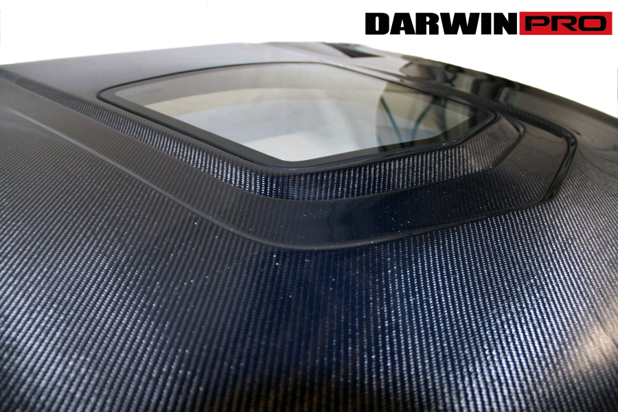 DarwinPro FRP BASE W/ CARBON (1 SIDED) Hood with glass