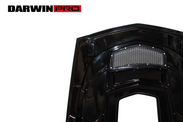 DarwinPro FRP BASE W/ CARBON (1 SIDED) Hood with glass