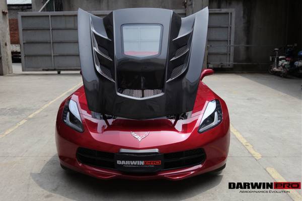 DarwinPro FRP BASE W/ CARBON (1 SIDED) Hood with glass