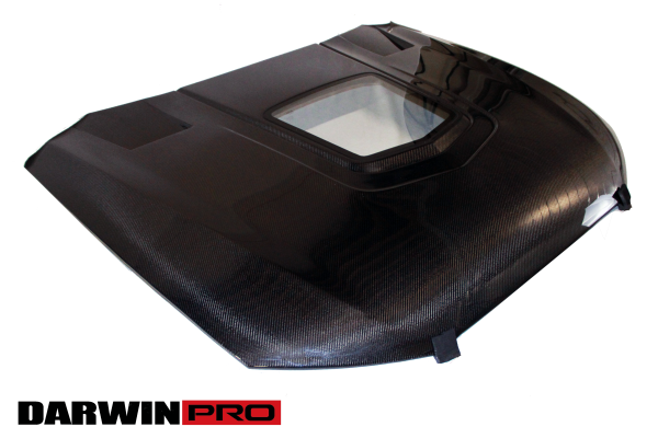 DarwinPro FRP BASE W/ CARBON (1 SIDED) Hood with glass