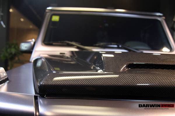 DarwinPro FRP BASE W/ CARBON (1 SIDED) Hood with glass